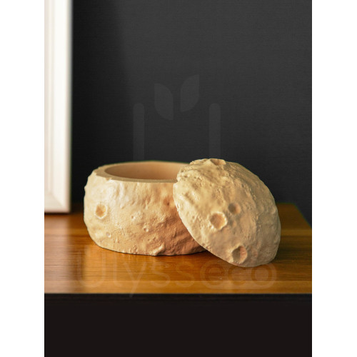 Шкатулка Луна Moony, жёлтая, искусственный камень, лак, 11х8.5 см