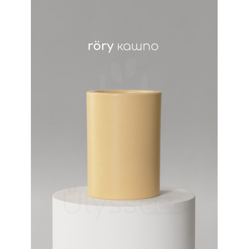 Кашпо стакан Rory, искусственный камень, жёлтое, лак, 11х7.5 см / стакан для щёток