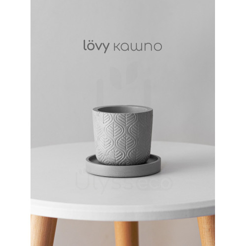 Маленькое кашпо lovy с подставкой, серое, искусственный камень, лак, 7.5х6.7 см