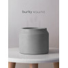 Кашпо бидон Burky, серое, искусственный камень, лак, 12x14 см