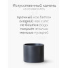 Кашпо минималистичный цилиндр Lofty L, тёмно-синий графит, искусственный камень, эмаль, 12x15 см