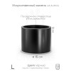 Кашпо минималистичный цилиндр Lofty L, чёрный, искусственный камень, эмаль, 12x15 см