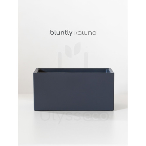Кашпо прямоугольное Bluntly, тёмно-синий графит, эмаль, 1.7 литр, 19x10 см