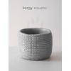Кашпо вязаная корзинка Korgy, серое, искусственный камень, лак 13x10 см
