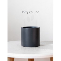 Кашпо минималистичный цилиндр Lofty M, тёмно-синий графит, 450 мл, искусственный камень, эмаль, 9.5х9.5 см
