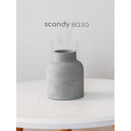 Ваза из бетона для сухоцветов Scandy S, серая, 7.5x10 см