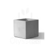 Квадратное кашпо из бетона Cuby MS, серое, 500мл, 9.5х9.5 см