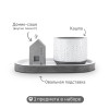 Набор "Floristic home" с подставкой и домиком, белый и серый, эмаль, лак, 10x18 см