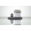 Набор "Floristic home" с подставкой и домиком, белый и серый, эмаль, лак, 10x18 см