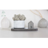 Набор "Floristic home" с подставкой и домиком, белый и серый, эмаль, лак, 10x18 см