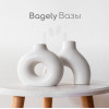 Набор ваз в скандинавском стиле Bagely, белые, искусственный камень, лак, 14x16 см / вазы бублик